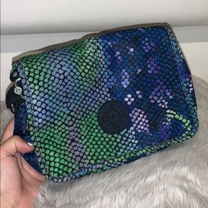 Green/Purple/Blue Snake Print Pattern Kipling Bag